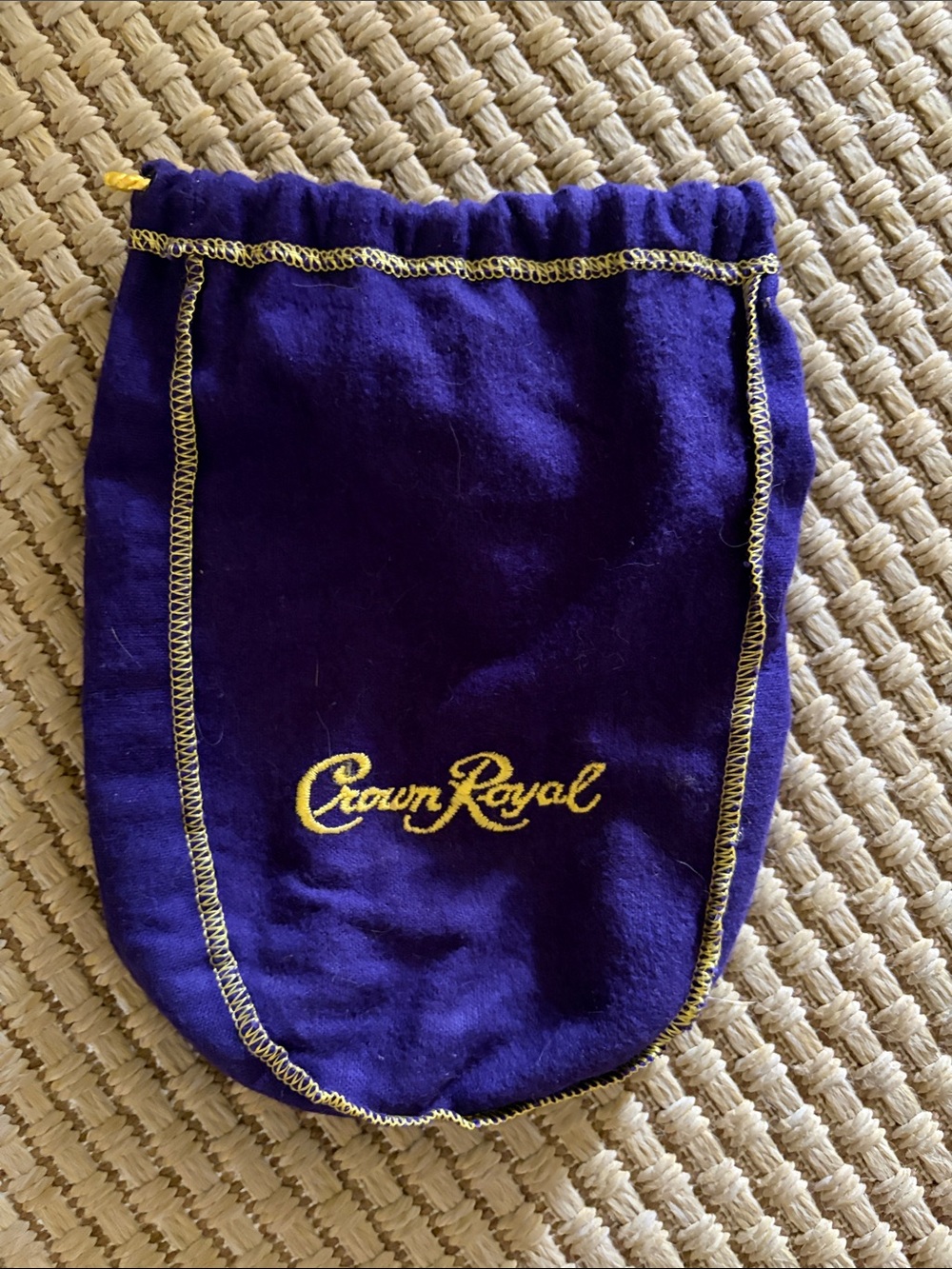 Purple Crown Royal Drawstring Bag